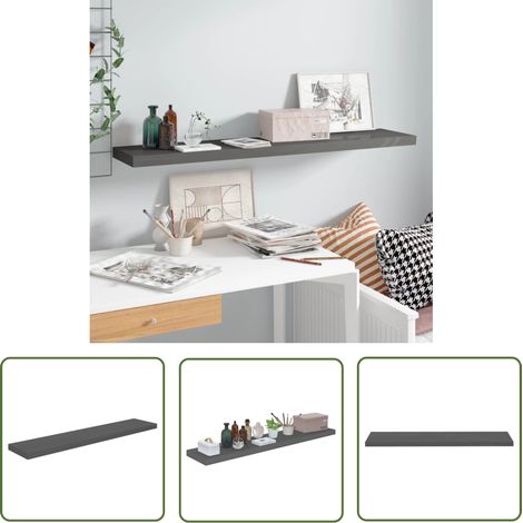 Hochglanz-Grau - vidaXL Schweberegal Hochglanz-Grau 120x23,5x3,8 cm MDF - MDF