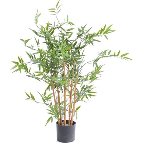 Plante artificielle haute gamme Spécial extérieur en Bambou artificiel, couleur verte - Dim : 90 x 60 cm (1/2)