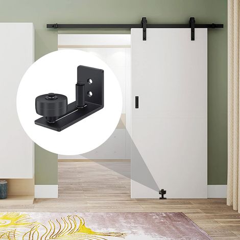 Lot de 2 - Guide De Plancher - Guide De Plancher De Porte De Grange - Rouleau Réglable Guide Au Sol Avec 8 Options De Configuration Pour Porte En Bois (1/5)