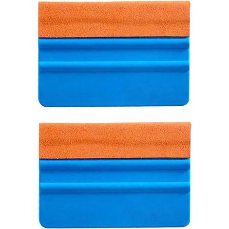 Ecleanfy - Haute Qualité Raclette avec Bord Daim, Durable Raclette, Autocollant Décalque Raclette(Paquet de 2, Orange)
