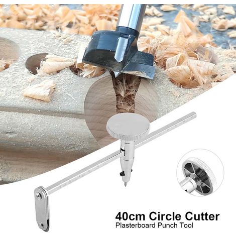 Compas coupe-cercle inox 40 cm pour plaque de plâtre BA13 et encoches, 1 pièce (1/5)