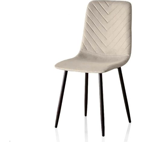 Set 4 sedie in velluto tortora cm 44x41x88h