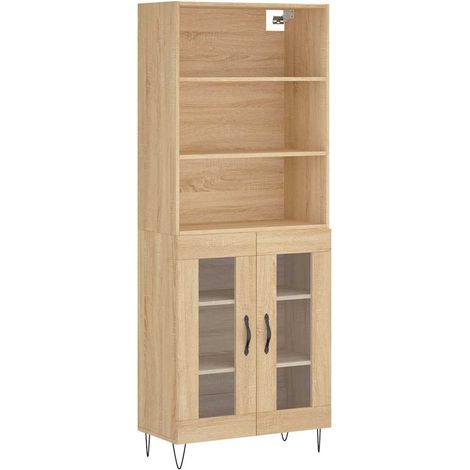 Credenza Madia Buffet Rovere Sonoma 69,5x34x180 cm in Legno Multistrato CDS10380 (1/5)