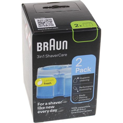 Recambios para afeitadora eléctrica Braun ShaverCare 3 en 1 (2 unidades), color azul