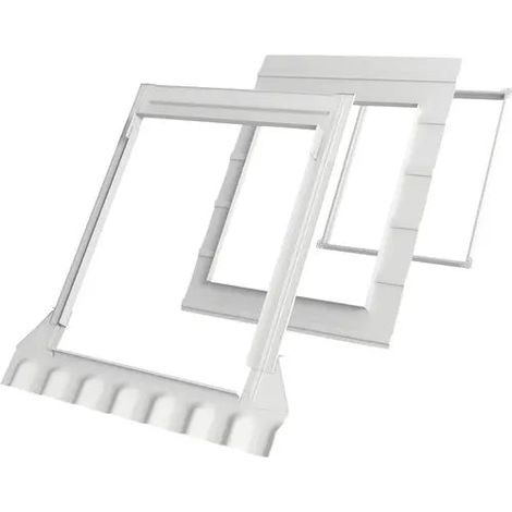 [NEUWERTIG] B-Ware Velux Eindeckrahmen Rahmen Dachfenster Grau Aluminium 114x118 Dämmanschluss