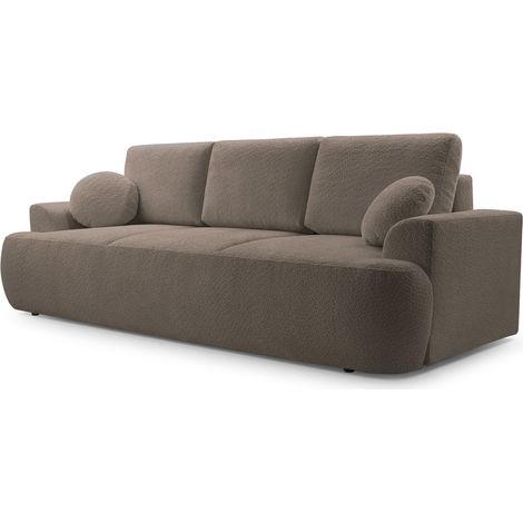 Selsey Barletto – 3-Sitzer-Sofa mit Schlaffunktion und Stauraum, Bouclé, Altrosa