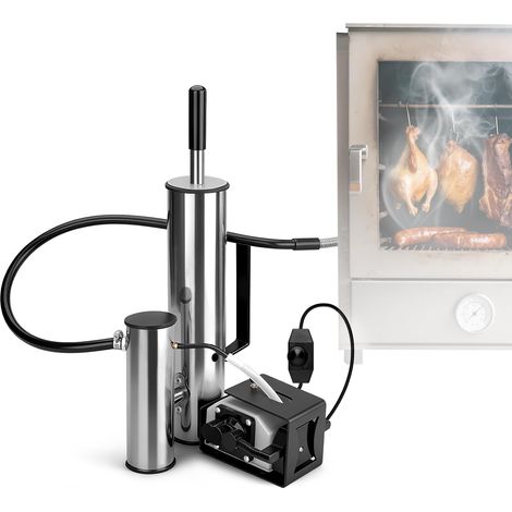 Kaltrauchgenerator aus Edelstahl, Rauchgenerator für Räucherofen Elektrisch mit 25W Superleistungsfähige Sauerstoffpumpe, Rauchmenge Stufenlos Regulierbar, Ideal für Fisch, Fleisch, Käse, BBQ (1/5)