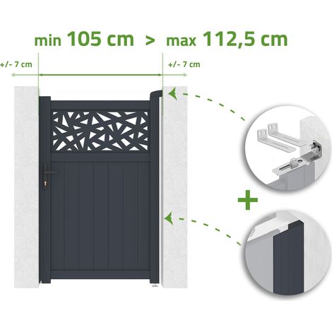 Portillon 1m ajustable en largeur DOLOMITE RUIVO H.160cm aluminium gris (1/4)
