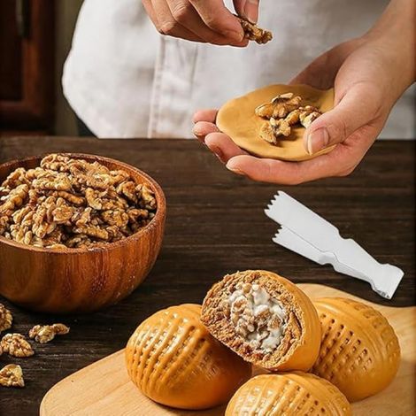 Pince à pâtisserie en acier inoxydable (lot de 4), outil de pâtisserie pour décorer les croûtes à tarte et sceller les biscuits. (1/3)