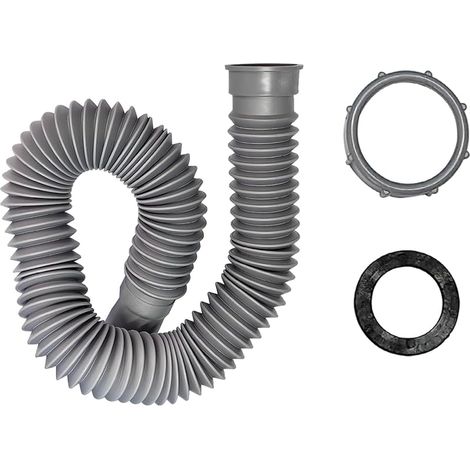 Tuyau de Vidange Flexible, Cuisine évier Salle de Bain Sanitaire Drain Connexion, Diamètre Intérieur Fileté 45mm, Extensible de 370 mm à 700 mm