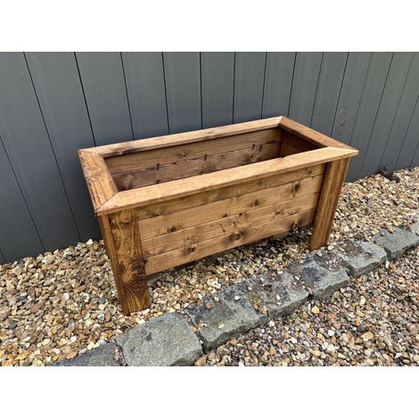 Prestbury Raised Rectangular Large Trough - Timber - L41 x W83 x H42 cm (1/4)