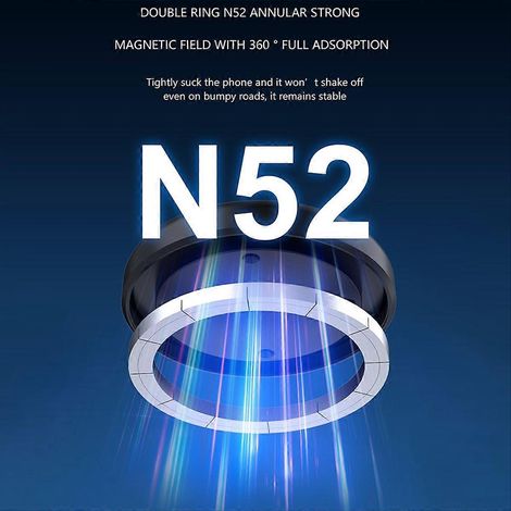 Support magnétique à ventouse pour téléphone de voiture à 360°, fixation électrique, anti-vibrations, ultra-stable, compatible avec tous les téléphones de voiture (argenté) (1/5)