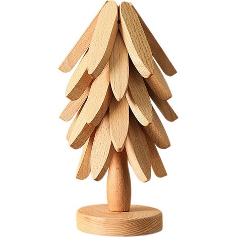 Dessous de plat en bois naturel pour protéger le plan de travail de la cuisine, résistant à la chaleur, décoratif, pour une cuisine moderne. Couleur : Clog. (1/5)