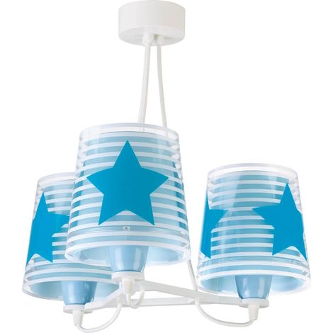 Lampe suspendue chambre d'enfant Light Feeling Star 3-bleu clair - 81197T (1/5)