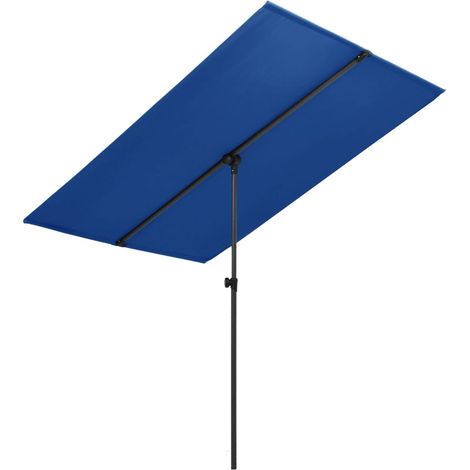 Parasol d'extérieur avec mât en aluminium 2x1,5 m Bleu azuré (1/5)