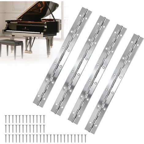Charnière à barre de piano - Charnière de Meubles - Charnières de Piano en Acier Inoxydable pour Portes d'armoire, Armoires de Bateau - Avec 48 Vis - 300 x 30 x 1,0 mm (1/5)