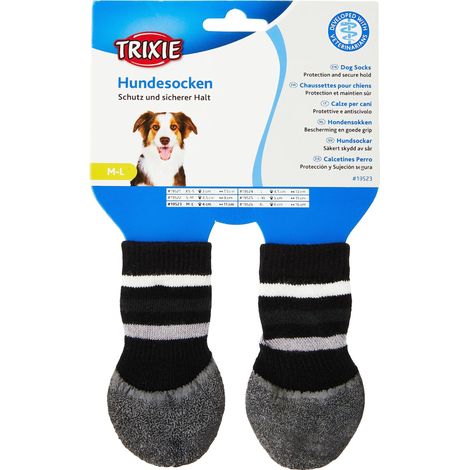 TRIXIE - Calzini Antiscivolo per Cane, Taglia M/L, Colore: Nero (1/4)