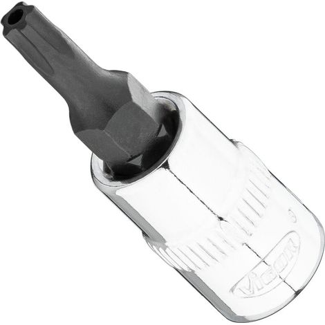 VIGOR T+ Schraubendreher-Einsatz, V7037-IPR20, 1/4 Zoll (6,3 mm) Vierkant, Innen 5-Stern Profil mit Zapfen, SW T20+H (1/2)