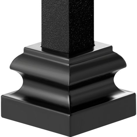 Patins de balustre aluminium à trous de vis, balustres carrés 1/2 pouce à volutes, barreaux métalliques, noir satiné, 50 pièces (1/5)