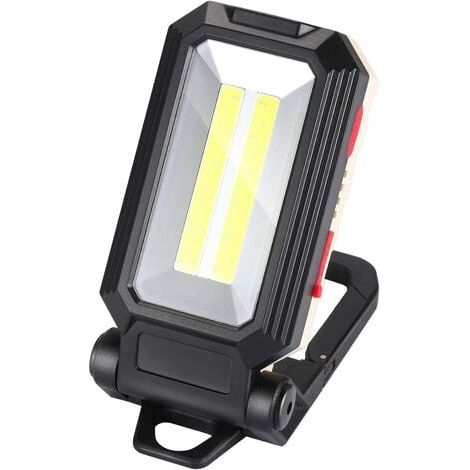 Luz de trabajo LED, luz de camping, foco LED recargable, luz de trabajo recargable, luz de taller COB, linterna, linterna con base magnética para garaje, camping, emergencias, etc. (1/5)