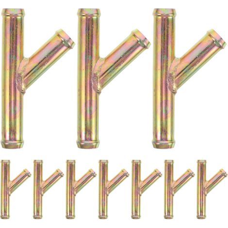 10Pièces Connecteur En Y En Métal Pour Tuyau De Chauffage 3 Voies (1/2)
