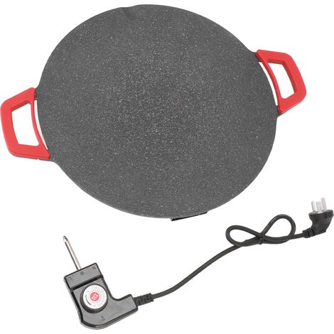 Poêle à griller électrique coréenne ronde, plaque BBQ antiadhésive 220V, fiche AU, noire. (1/5)