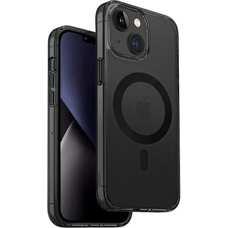 Funda con carga Magclick Uniq LifePro Xtreme para iPhone 14 Plus/15 Plus de 6,7 pulgadas, color negro/gris escarchado. (1/5)