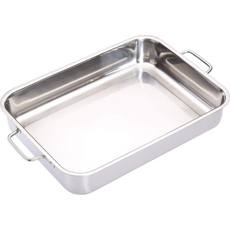 Kitchen Craft KCMCROAST37 - Pirofila rettangolare, acciaio inox, colore argento (1/4)