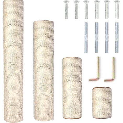 Poteau de rechange en sisal pour arbre à chat, griffoir de remplacement universel, hauteur ajustable, installation facile