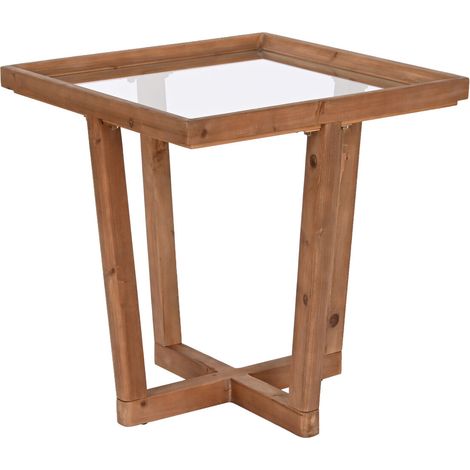 Mesita Auxiliar Abeto Cristal 58X58X60 Natural (1/5)