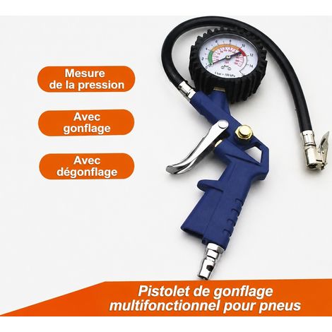 Pistolet de gonflage avec manomètre standard pour pneus de voiture et moto réf 7356 1 kg – Livraison gratuite