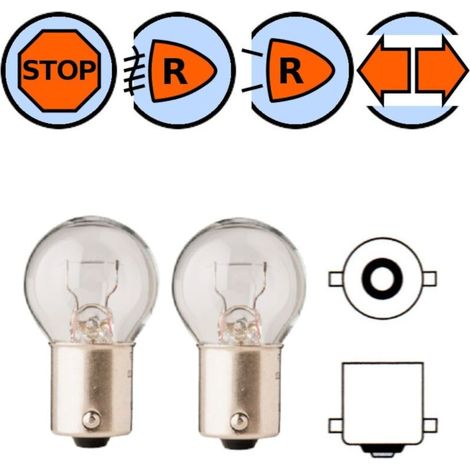 2x Ampoule 12V 15W BA15S transparente gros globe Feu Position Avant Clignotant Projecteur Eclairage Voiture Tracteur Véhicule Lampe Phare (1/2)