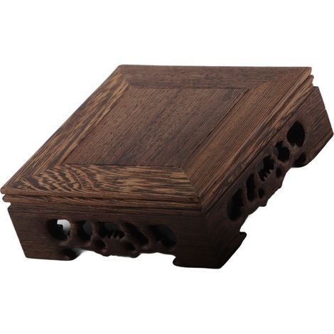 Support de vase carré en bois pour statue de Bouddha, présentoir durable pour pot de fleurs, aquarium ou plateau de décoration (1/5)