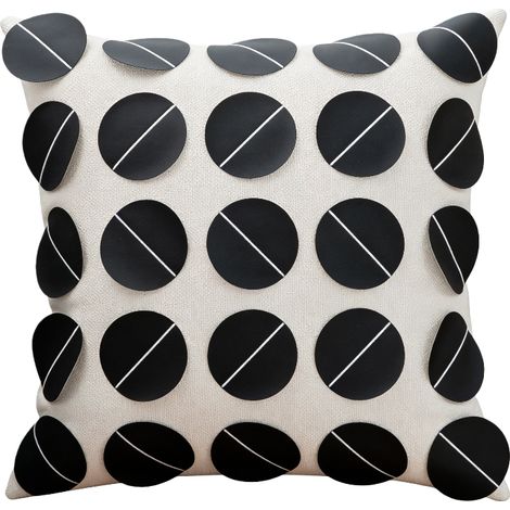 Housse de coussin noire à techniques multiples, finition soignée haut de gamme 45×45cm, pour villas et demeures luxueuses (1/5)