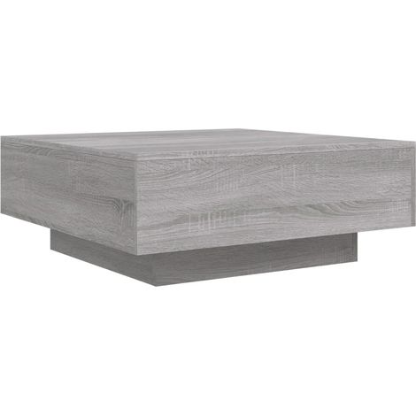 Coffee Table with LED Lights Grey Sonoma 80x80x31 cm vidaXL