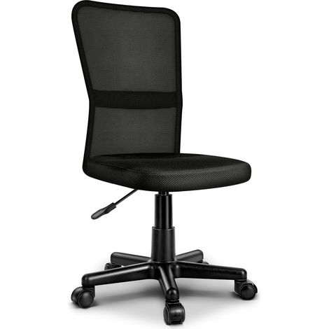 TRESKO Silla de oficina escritorio giratoria, disponible en 7 variantes de colores, con ruedas para suelos duros, regulable en altura de forma continua, asiento acolchado, respaldo ergonómico (Negro) (1/5)