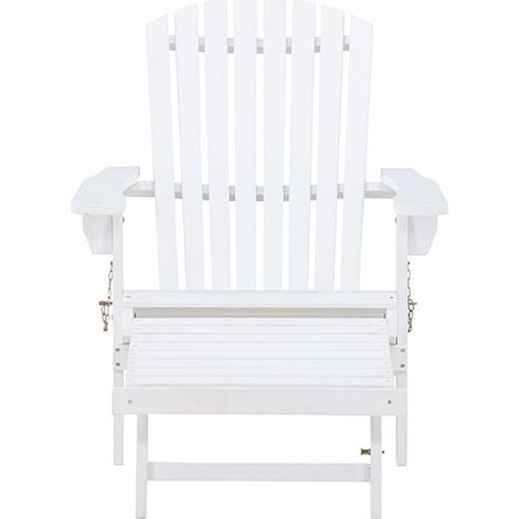 Tropeafauteuil lounge avec repose-pieds extensible blanc.