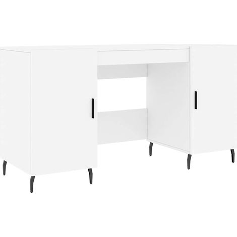Bureau Table de travail Table d'écriture blanc 140x50x75 cm bois d'ingénierie (1/5)