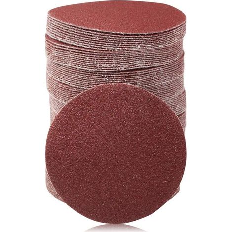 Lot de 100 disques abrasifs de 7,6 cm - Grain 80 - Pour perceuse, meuleuse, outils rotatifs - Sans trou (1/5)