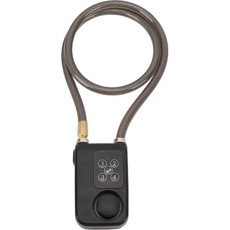 Alarme de Verrouillage de Vélo, Mot de Passe de Moto électrique, Chaîne en Acier avec Indicateur LED, Alarme de Vibration, Alerte de Batterie Faible, pour Sacs à Bagages, (Black) (1/5)