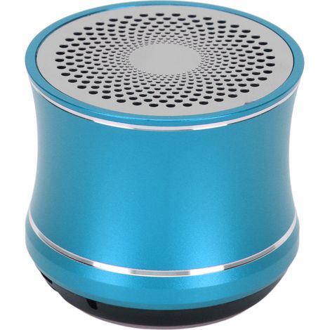 Mini enceinte Bluetooth étanche IP67, connexion automatique, portable et sans fil avec radiateur de basses, idéale pour la douche, la salle de bain, le vélo ou la voiture (bleue). (1/4)