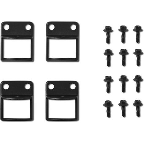 Easycloture – Lot de 4 fixations pour clôture aluminium – Accessoire pour poteau – Fournies avec 12 vis – Compatible muret ou pilasse (1/2)