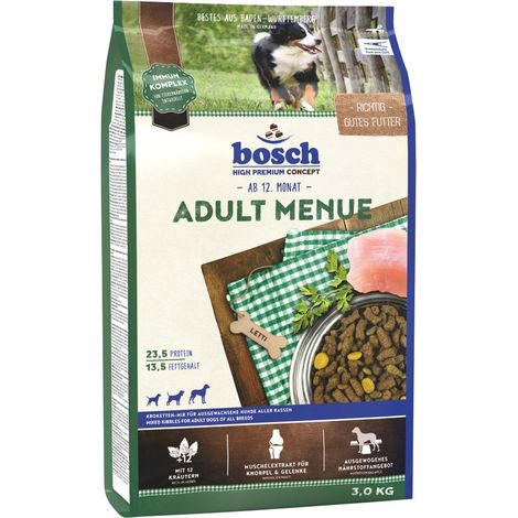 Bosch Trockenfutter für Hunde Adult Menue 3 kg mit Kräutern Trockenfutter (1/3)