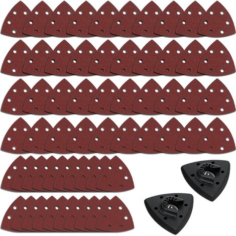 Lot de 62 Feuilles Abrasives Triangulaires pour Ponceuse à Souris (1/5)