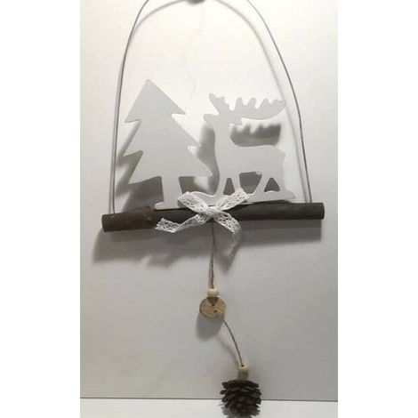 Ghirlanda per addobbi natalizi da porta babbo natale con renna corona decorazioni (1/5)