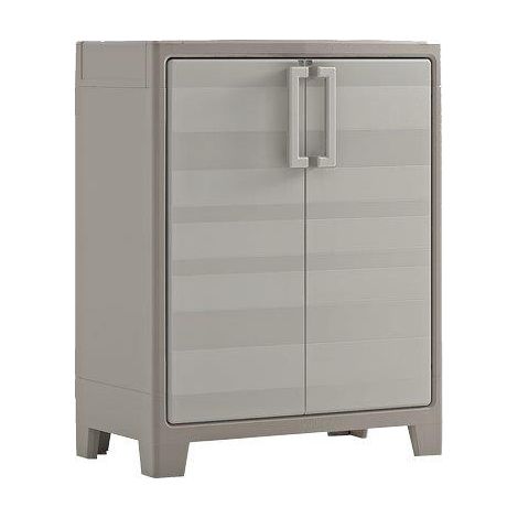 Armadio basso da per esterno giardino in PVC plastica resina 2 ante 80X44 H.CM 100