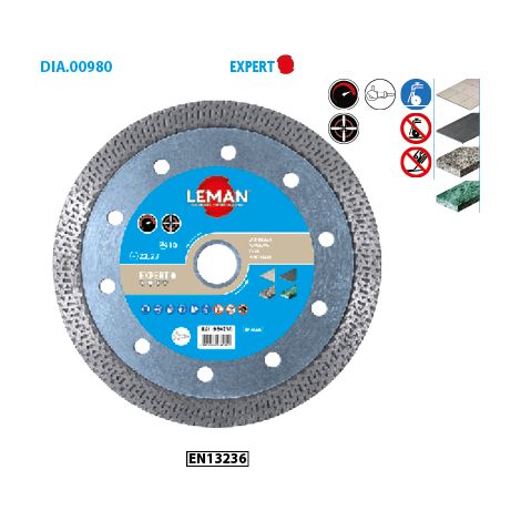 Leman – Disque diamant pour meuleuse 125mm – Jante continue en croisillons – Coupe nette sans éclat – Pour grès et matériaux durs (1/6)