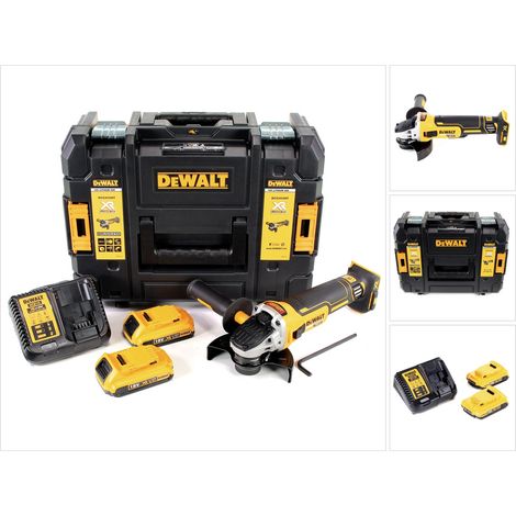Dewalt – Meuleuse sans fil 18V 125 mm – Moteur Brushless – 2 batteries 2Ah – Système Perform & Protect – Pour béton armé (1/5)