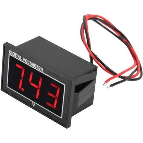 Medidor de voltaje impermeable, fácil de transportar y con alta precisión (rojo, CC 2,5-30 V). (1/5)