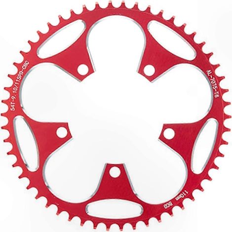 Pignon de chaîne vélo montage direct, 110 BCD, 5 trous, denture étroite-large, rouge, pour transmission cycliste (1/5)